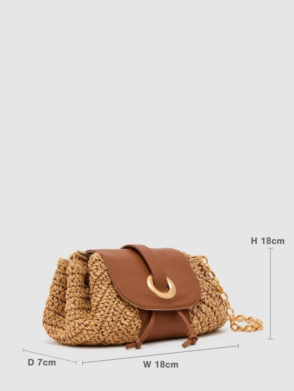 Reiss Lori Raffia-Effect and Leather Shoulder Bag in Natural - Picture 4 of 14